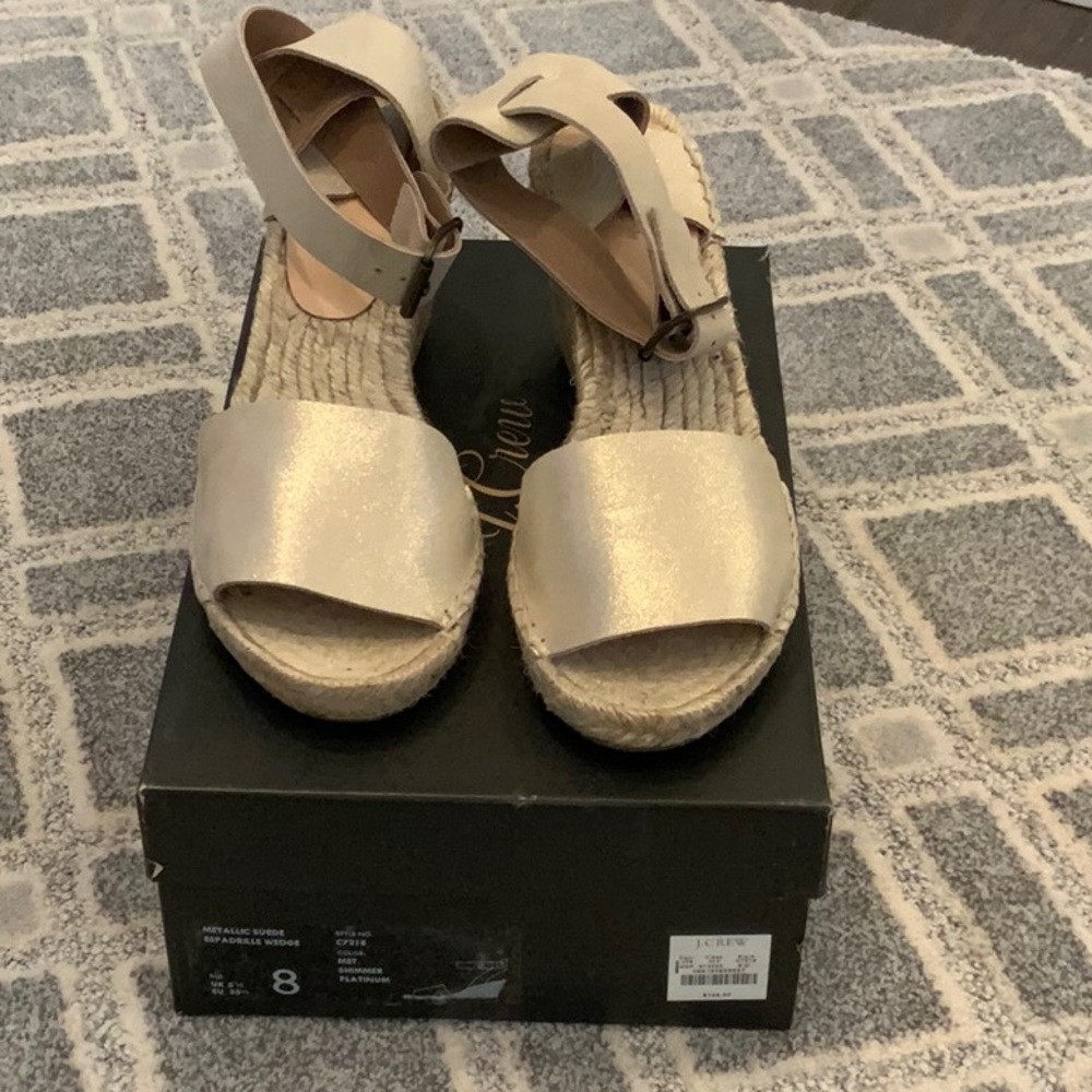 J Crew Gold Espadrilles